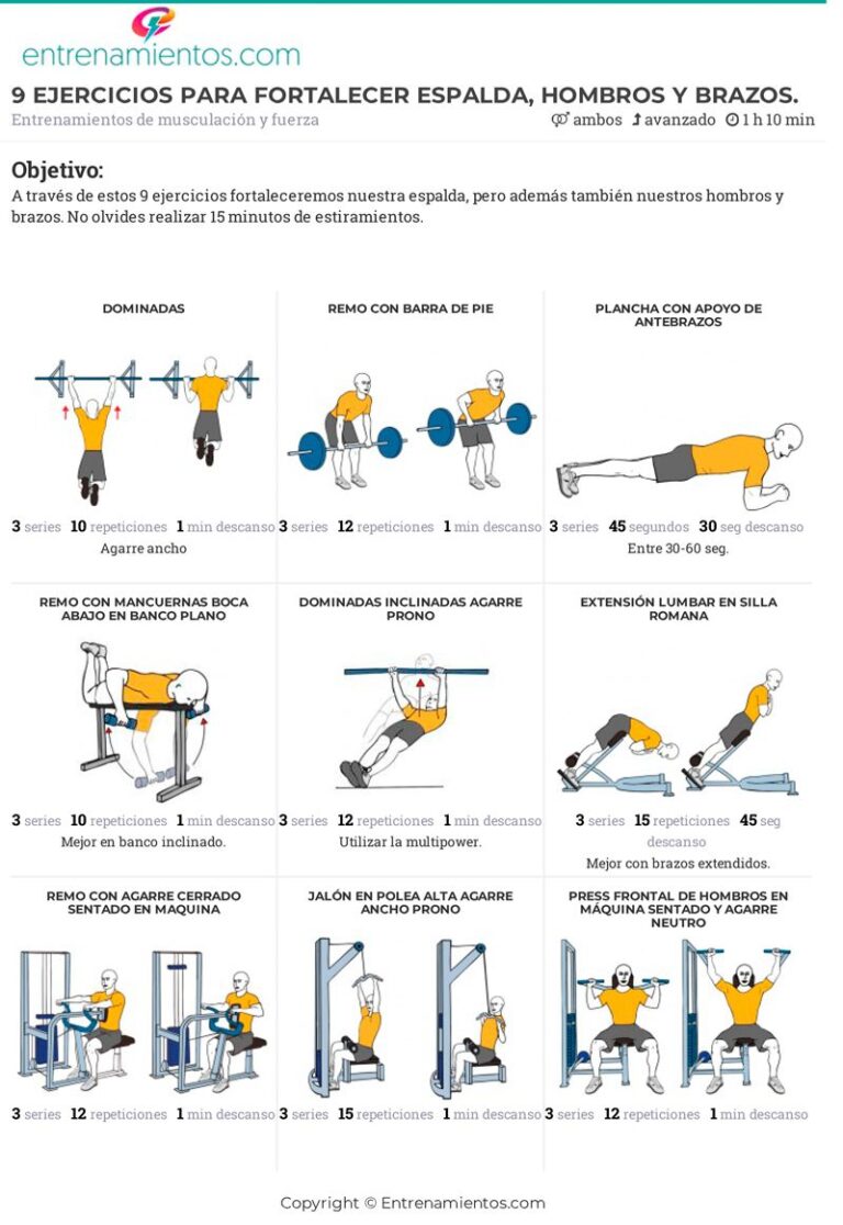 9 Ejercicios para Fortalecer Espalda, Hombros y Brazos: Guía Completa